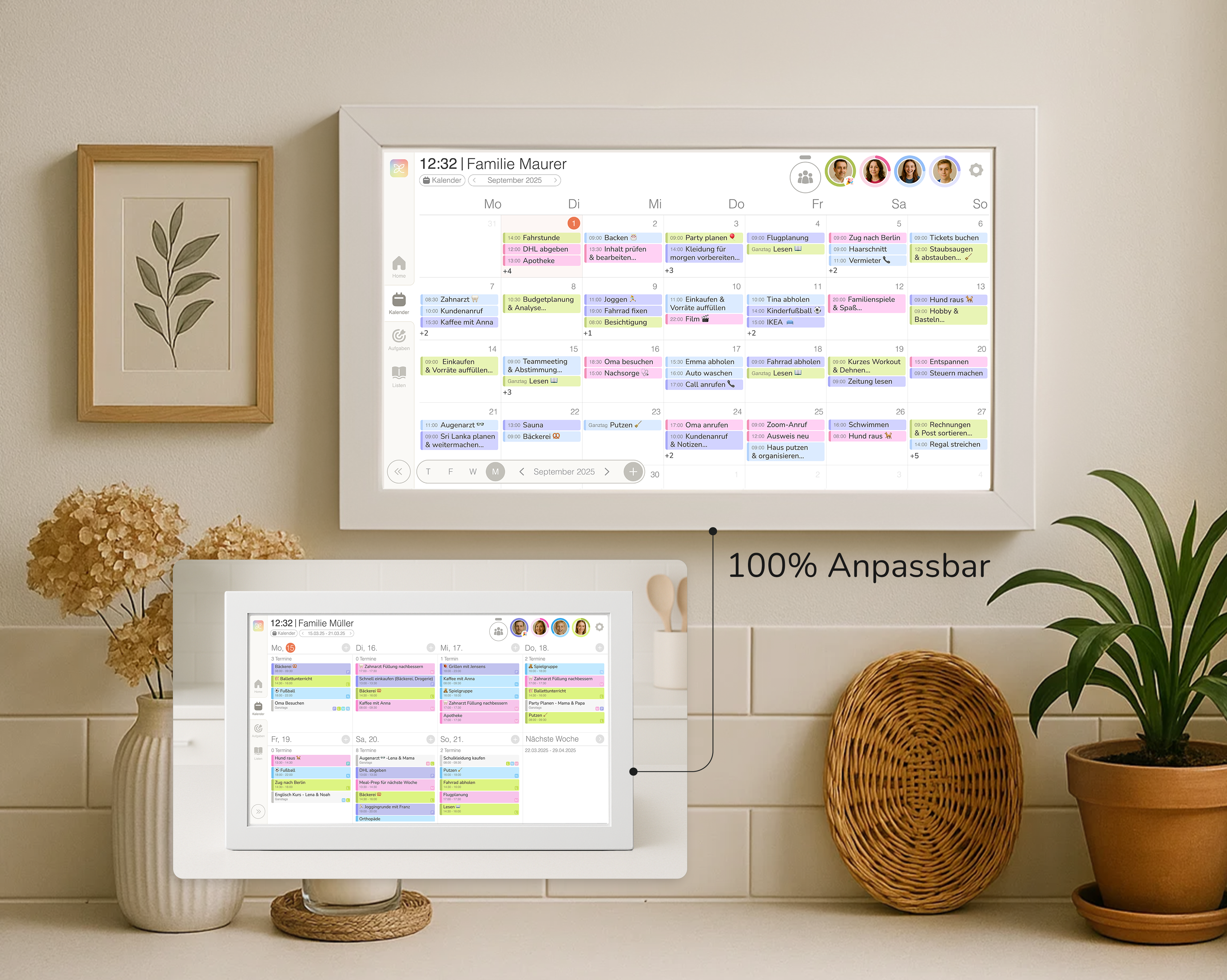 dæly daely digitaler familienkalender familienplaner wandkalender elektronisch