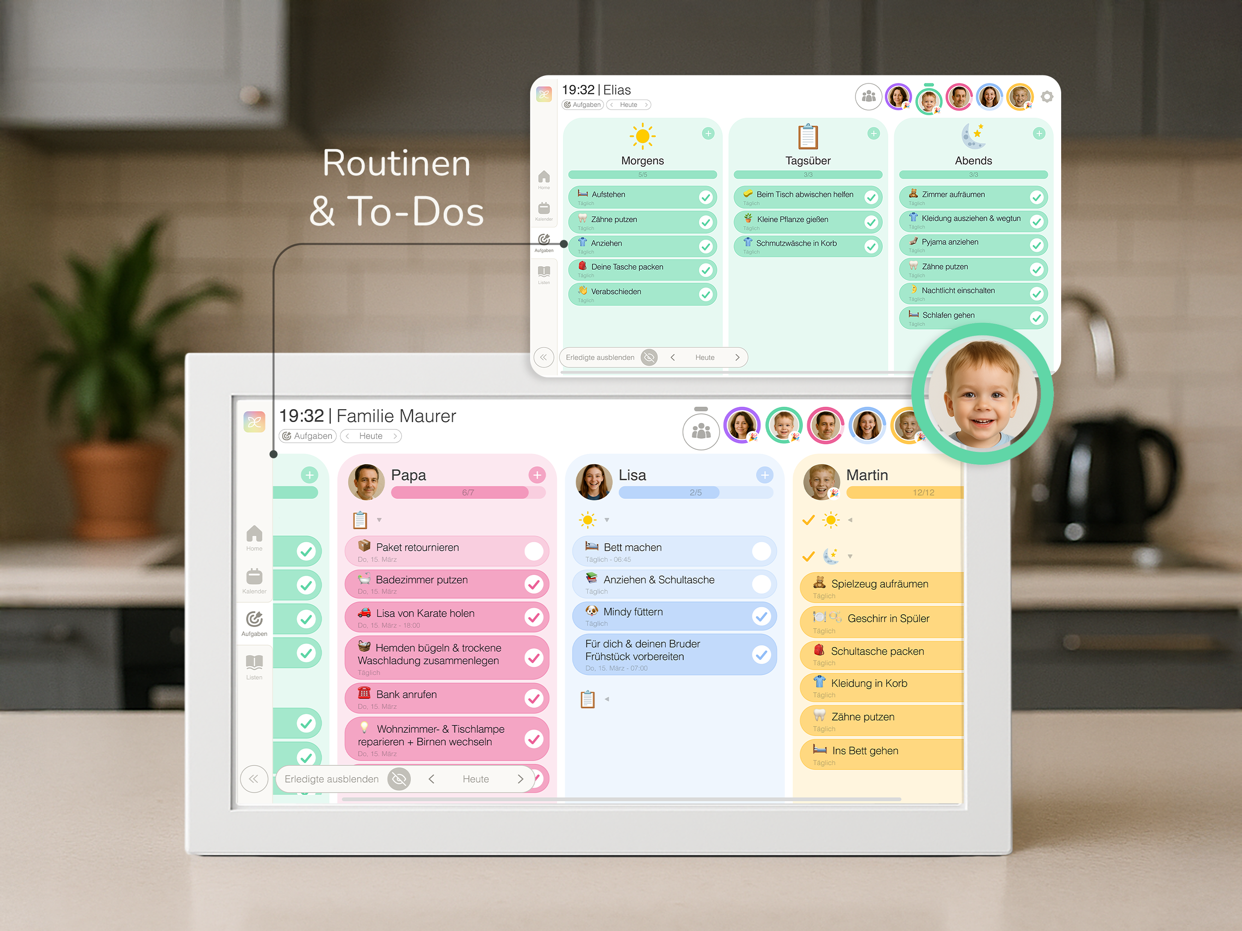 dæly daely digitaler familienkalender familienplaner wandkalender elektronisch